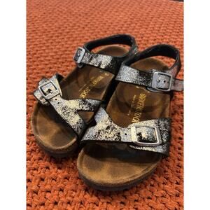Birkenstock Sandals 26 Silver Made In Germany Toddler Girls Size 8